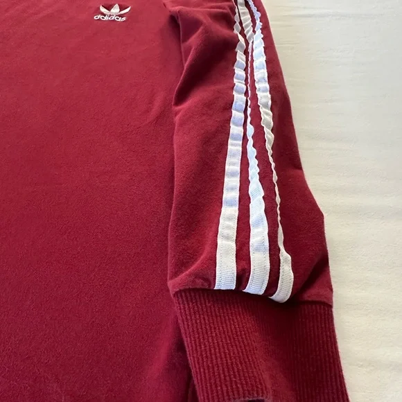 adidas Women's Long Sleeve Tee - Red and White - Picture 6 of 10
